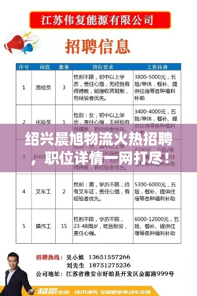 紹興晨旭物流火熱招聘，職位詳情一網(wǎng)打盡！