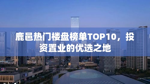 鹿邑?zé)衢T樓盤榜單TOP10，投資置業(yè)的優(yōu)選之地