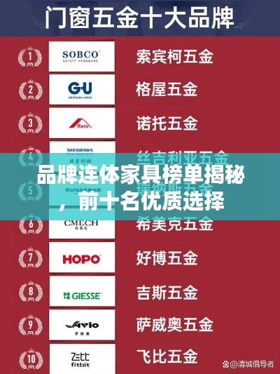 品牌連體家具榜單揭秘，前十名優(yōu)質(zhì)選擇
