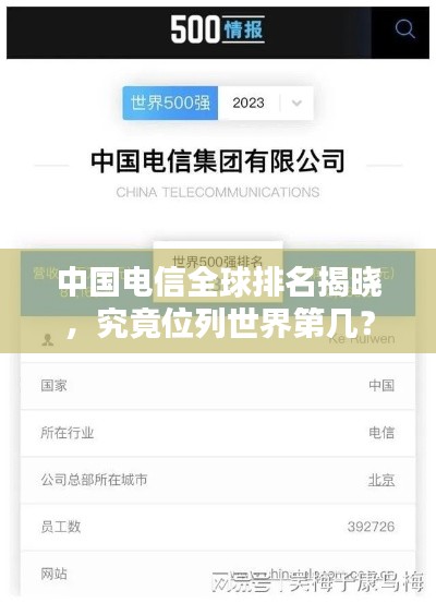 中國(guó)電信全球排名揭曉，究竟位列世界第幾？